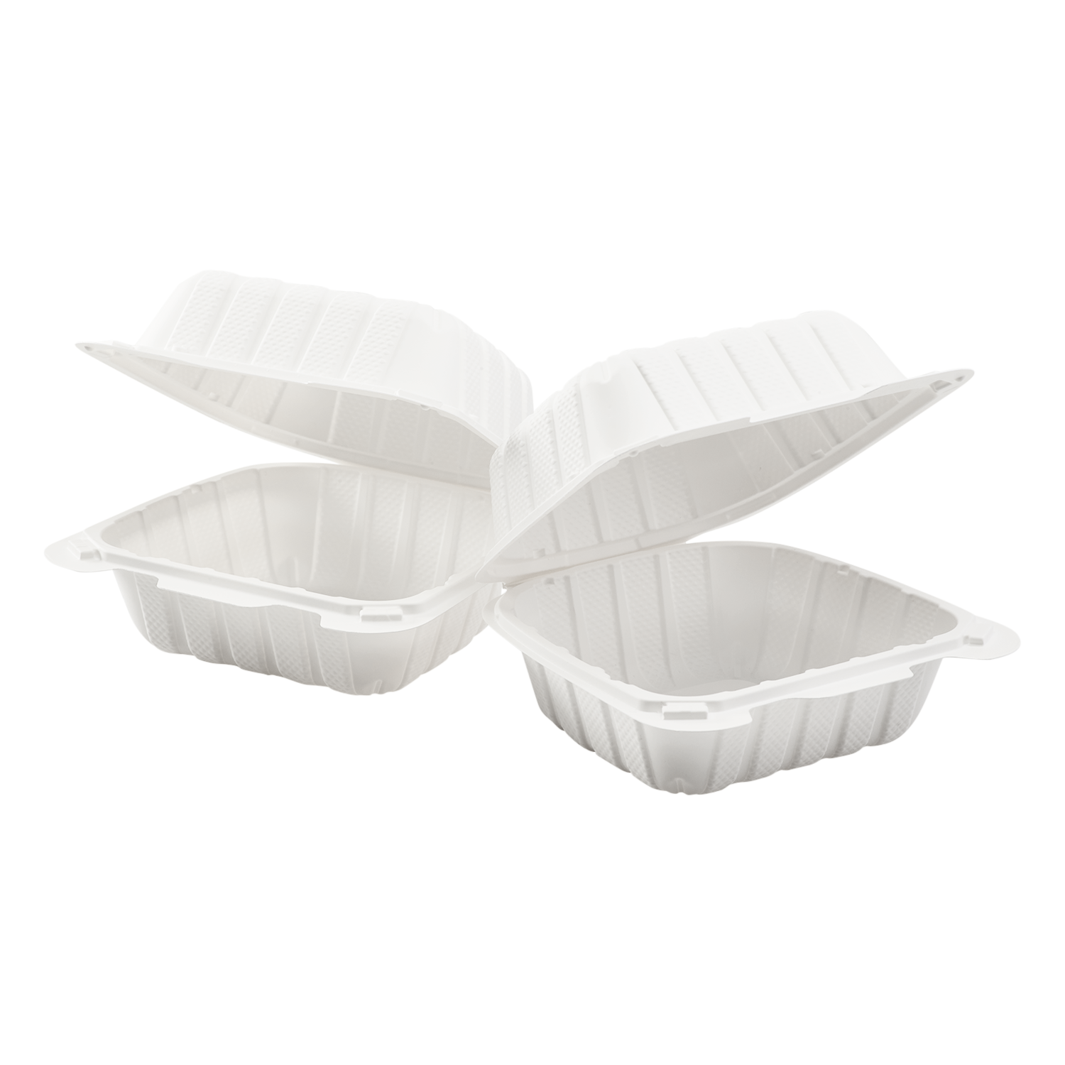 Small White Takeout Boxes - 6"x6" Mineral Filled Hinged Food Containers - Karat Earth - 400 ct-Karat