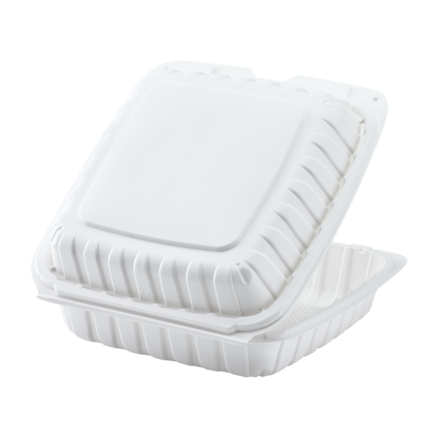 Jumbo White Takeout Boxes - 9"x9" Mineral Filled Hinged Food Containers- Karat Earth 120ct-Karat