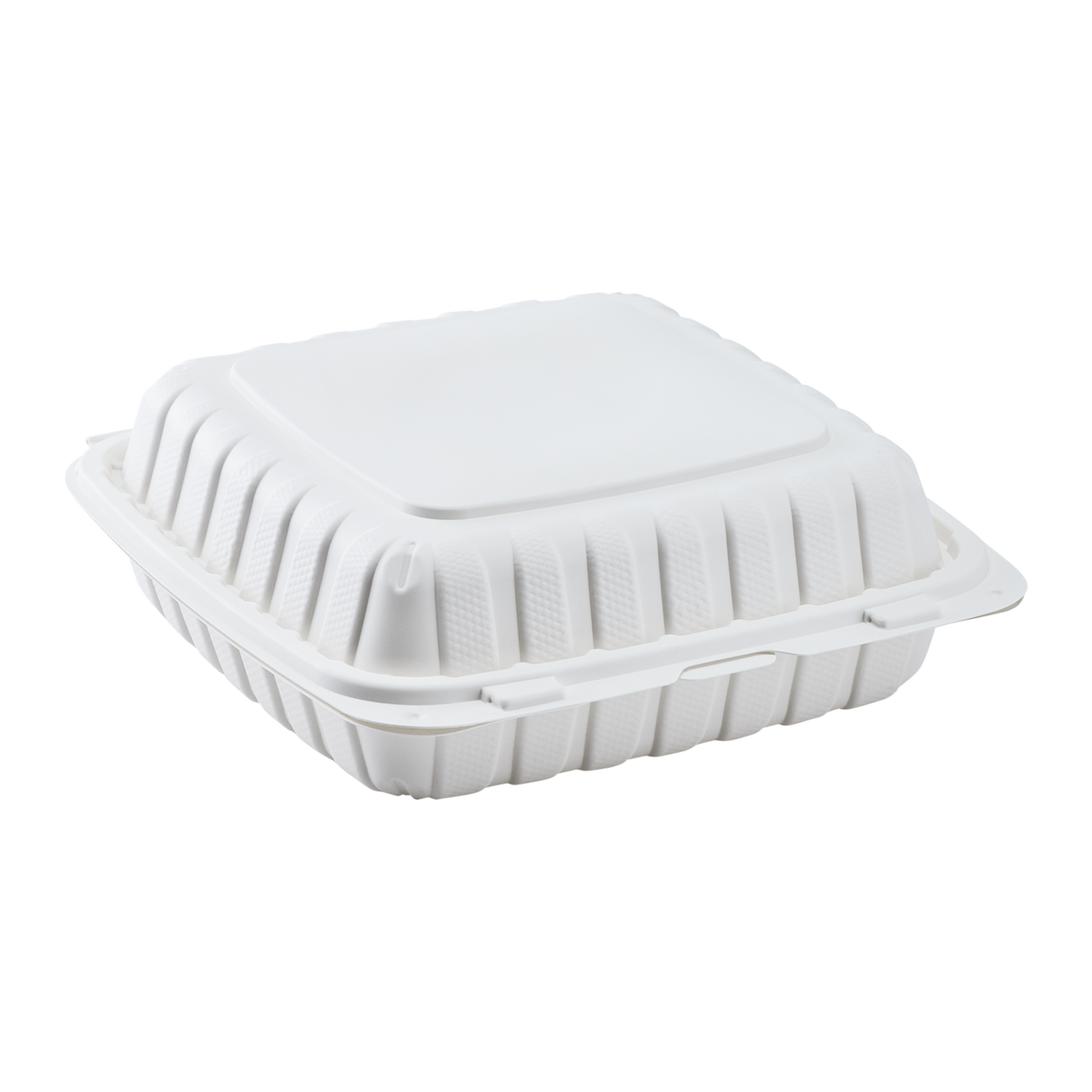 Jumbo White Takeout Boxes - 9"x9" Mineral Filled Hinged Food Containers- Karat Earth 120ct-Karat