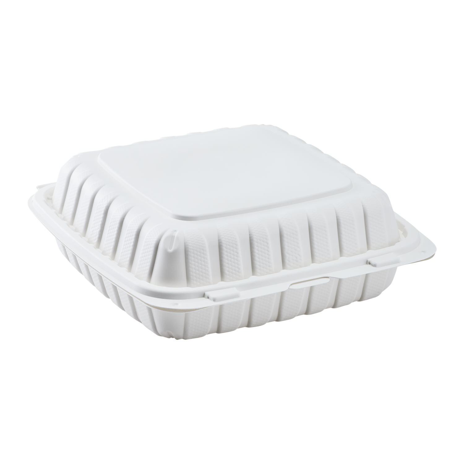 Jumbo White Takeout Boxes - 9"x9" Mineral Filled Hinged Food Containers- Karat Earth 120ct-Karat