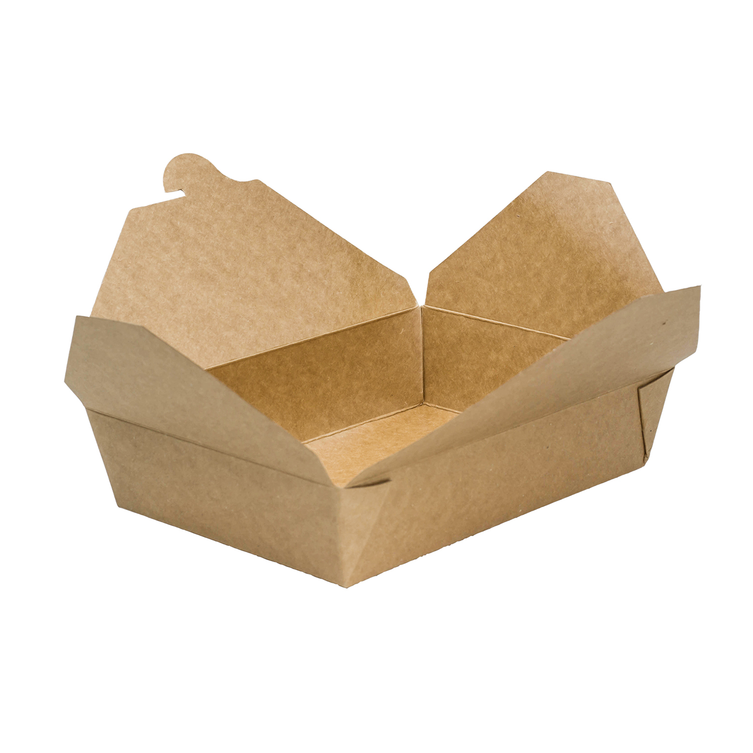 Kraft paper fold to go takeout boxes by Karat 54oz microwavable leak resistant containers for restaurant takeout and food packaging
