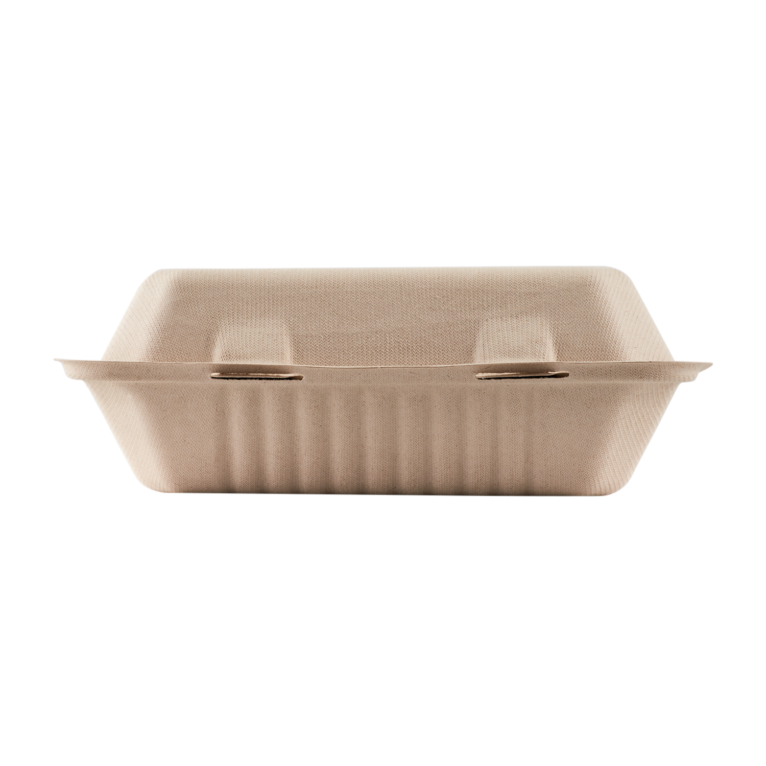 Medium Biodegradable Takeout Boxes - Karat Earth 9''x6'' Bagasse Hinged Containers - 200 ct-Karat