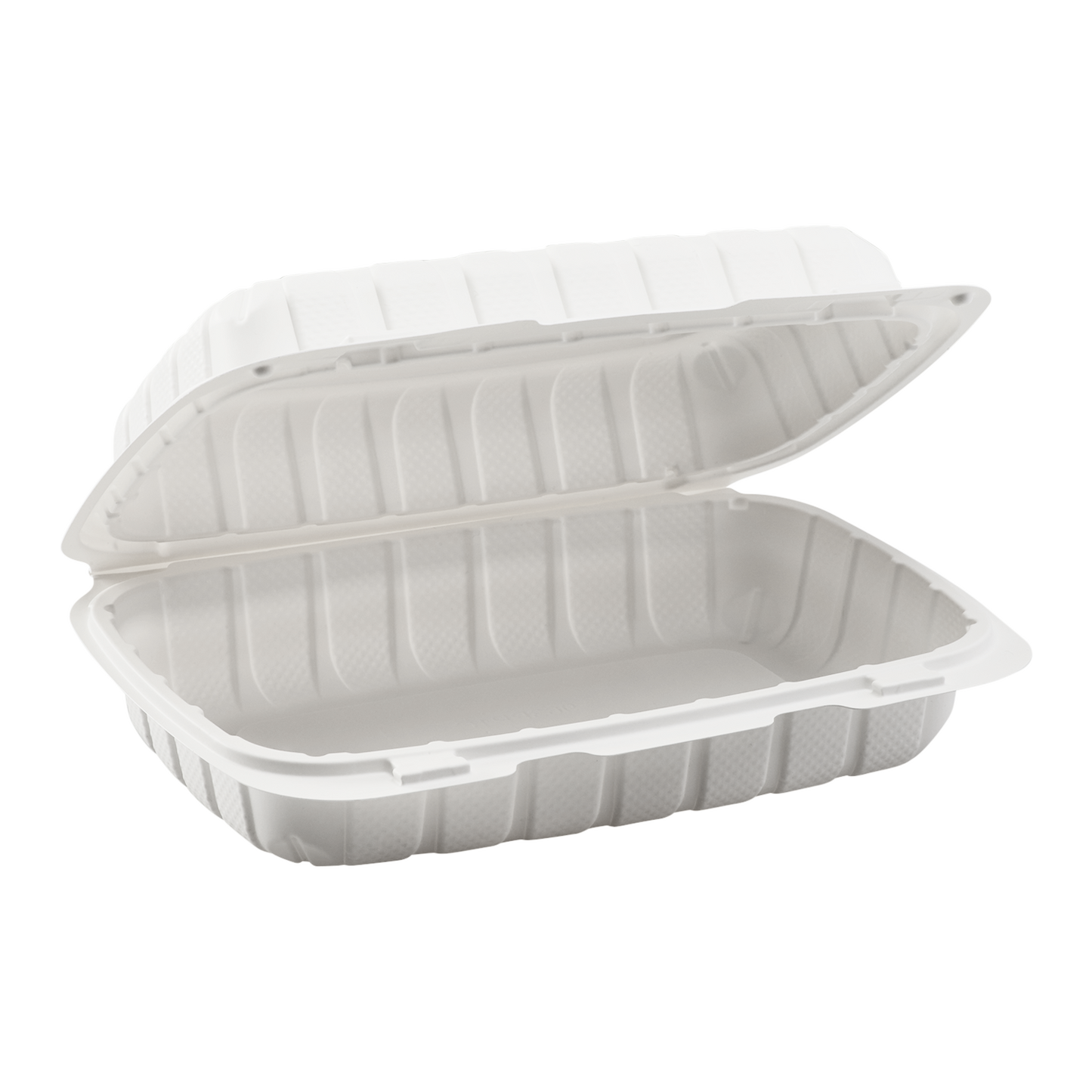 Medium White Takeout Boxes - 9"x6" Mineral Filled Hinged Food Containers- Karat Earth - White- 250 ct-Karat