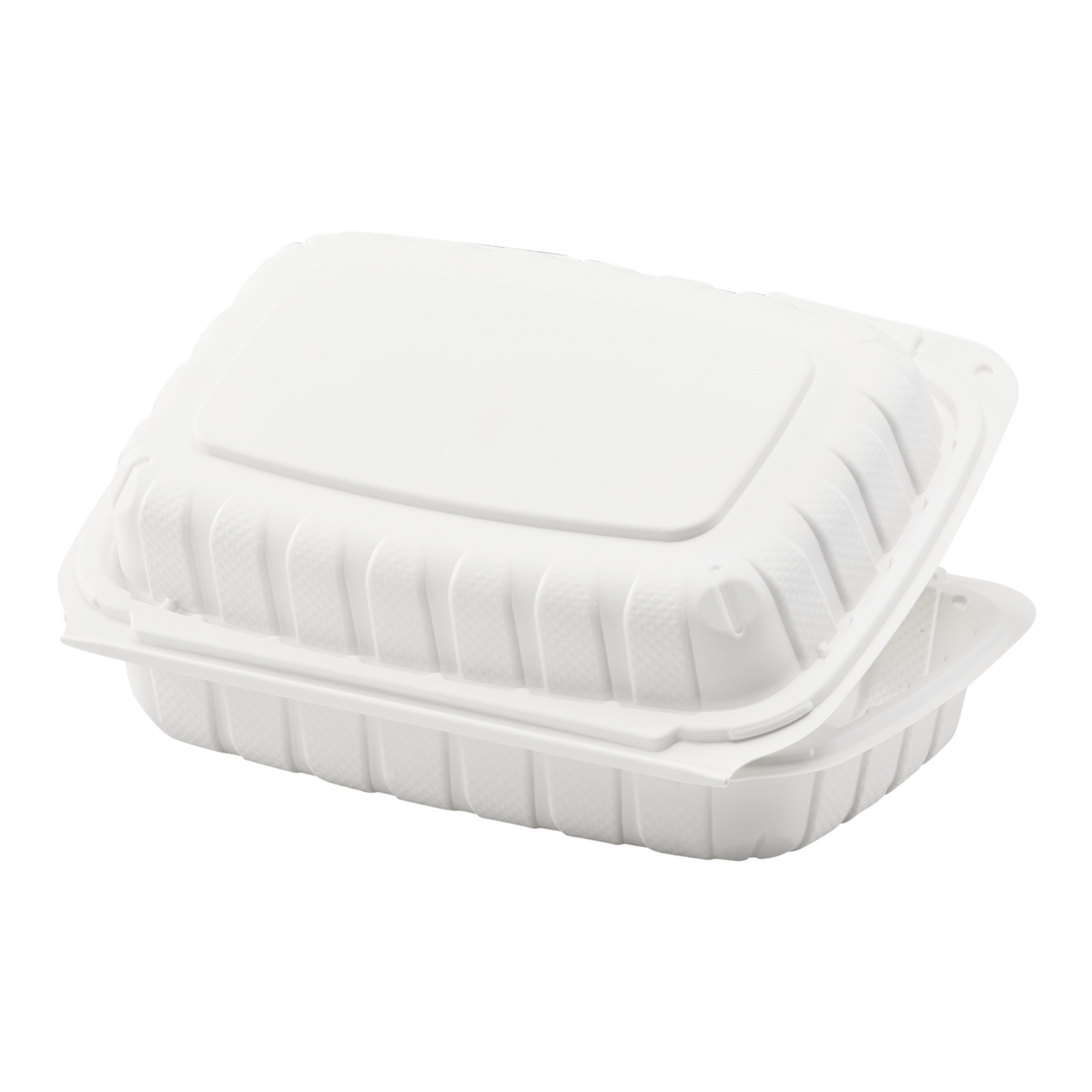 Medium White Takeout Boxes - 9"x6" Mineral Filled Hinged Food Containers- Karat Earth - White- 250 ct-Karat