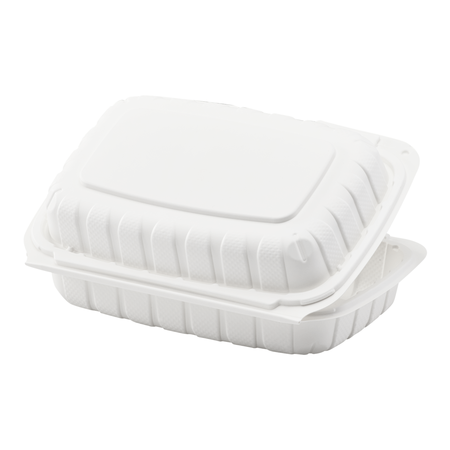 Medium White Takeout Boxes - 9"x6" Mineral Filled Hinged Food Containers- Karat Earth - White- 250 ct-Karat