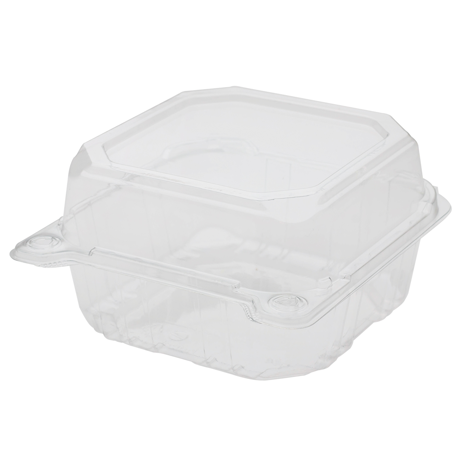 6'' x 6'' Hinged Containers - Small Clamshell Takeout Boxes - Karat PET Plastic - 500 ct-Karat