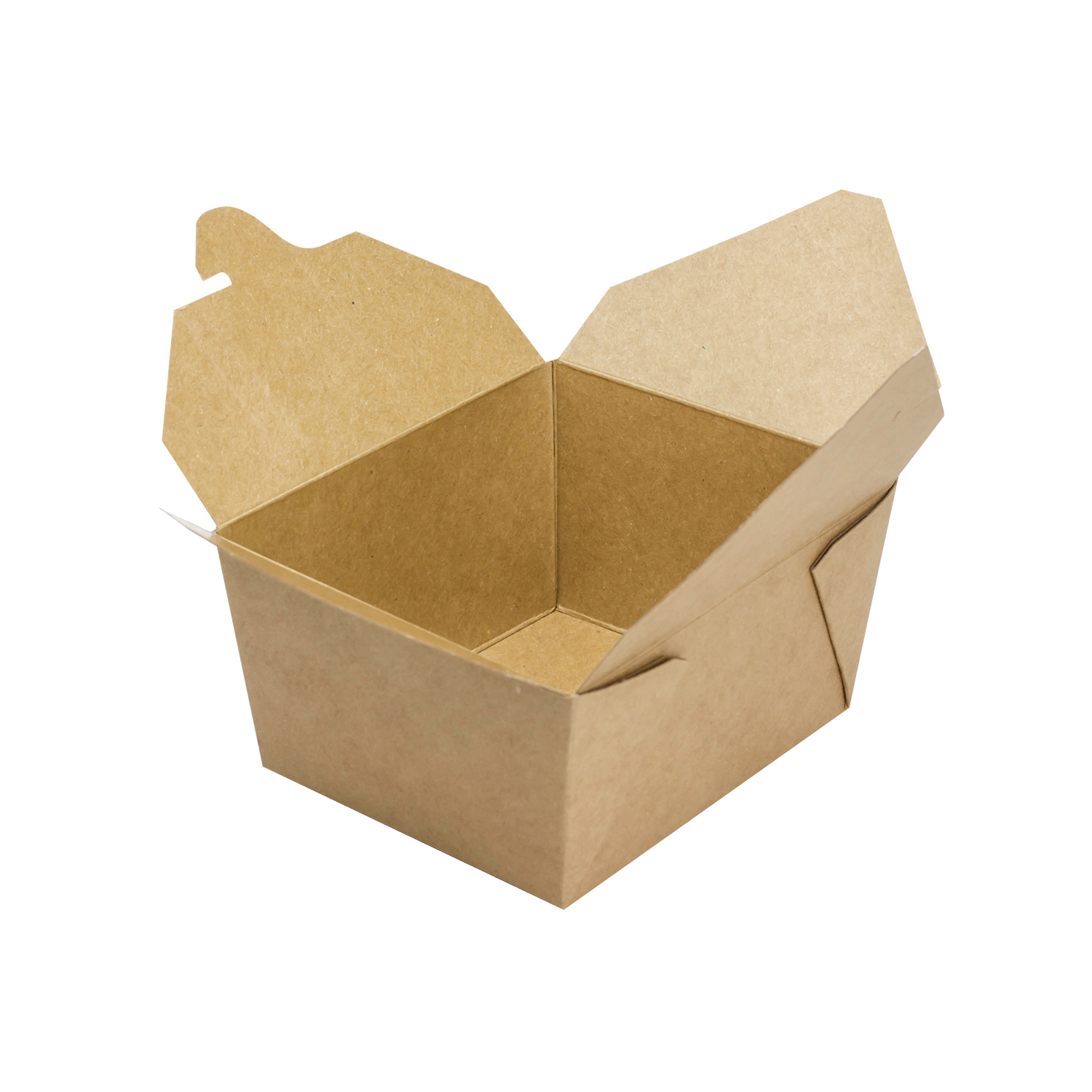Kraft Microwavable Folded Paper #1 Takeout Boxes - Karat Small Fold-To-Go Container - 30oz - 4.3" X 3.5" X 2.4" - 450 Count-Karat