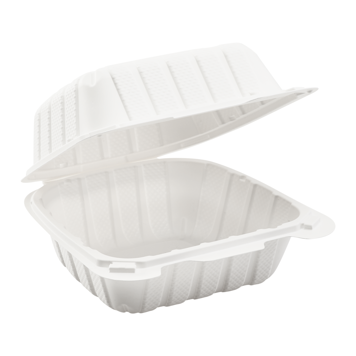 Small White Takeout Boxes - 6"x6" Mineral Filled Hinged Food Containers - Karat Earth - 400 ct-Karat