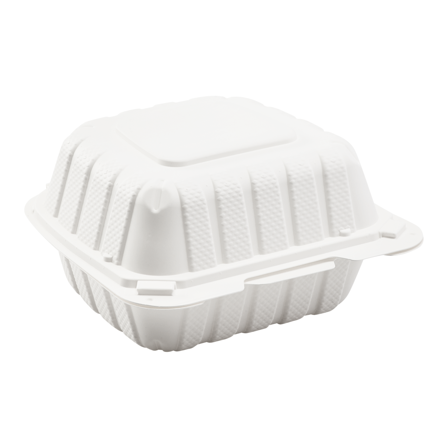 Small White Takeout Boxes - 6"x6" Mineral Filled Hinged Food Containers - Karat Earth - 400 ct-Karat