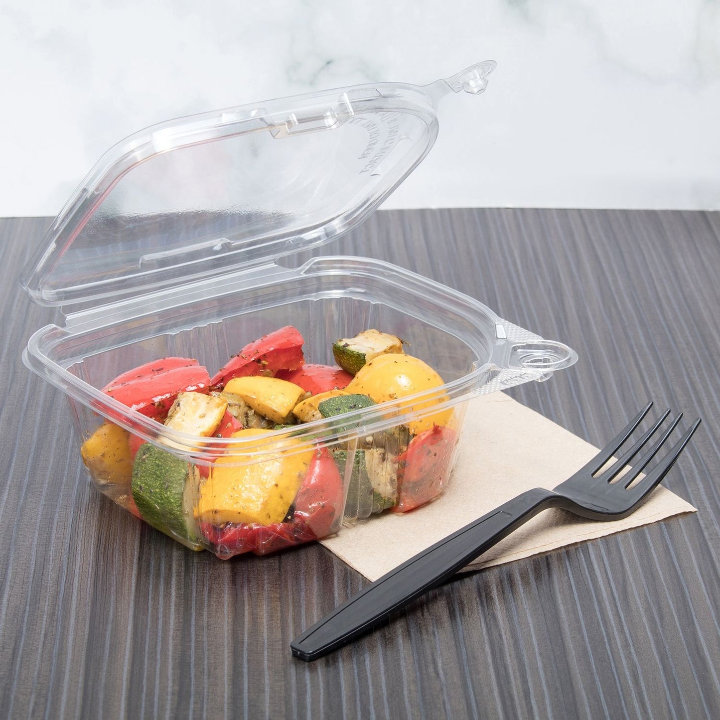 12oz Hinged Deli Containers Tamper Resistant - Medium Hinged Deli Box - 200 count-Karat