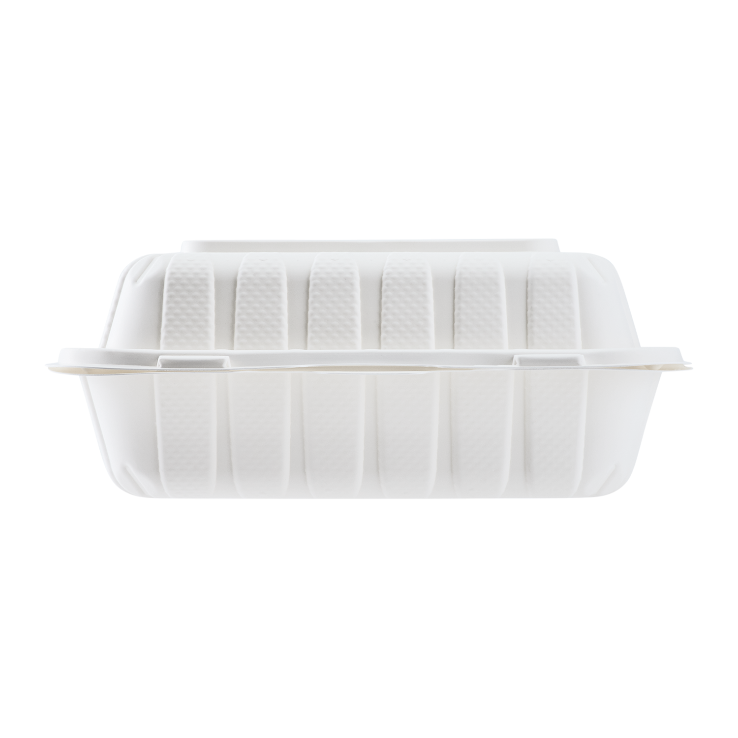 Large White 3 Compartment Food Containers - 8"x8" Mineral Filled Hinged Takeout Boxes - Karat Earth 200 ct-Karat