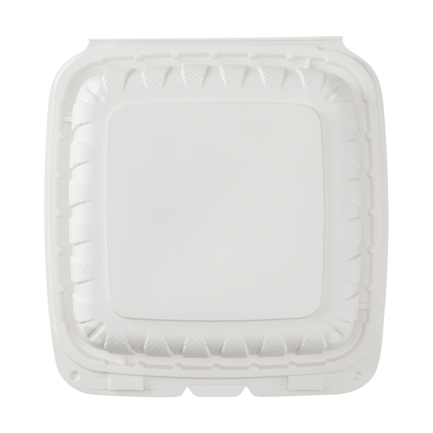 Large White Takeout Boxes - 8"x8" Mineral Filled Hinged Food Containers- Karat Earth 200 ct-Karat