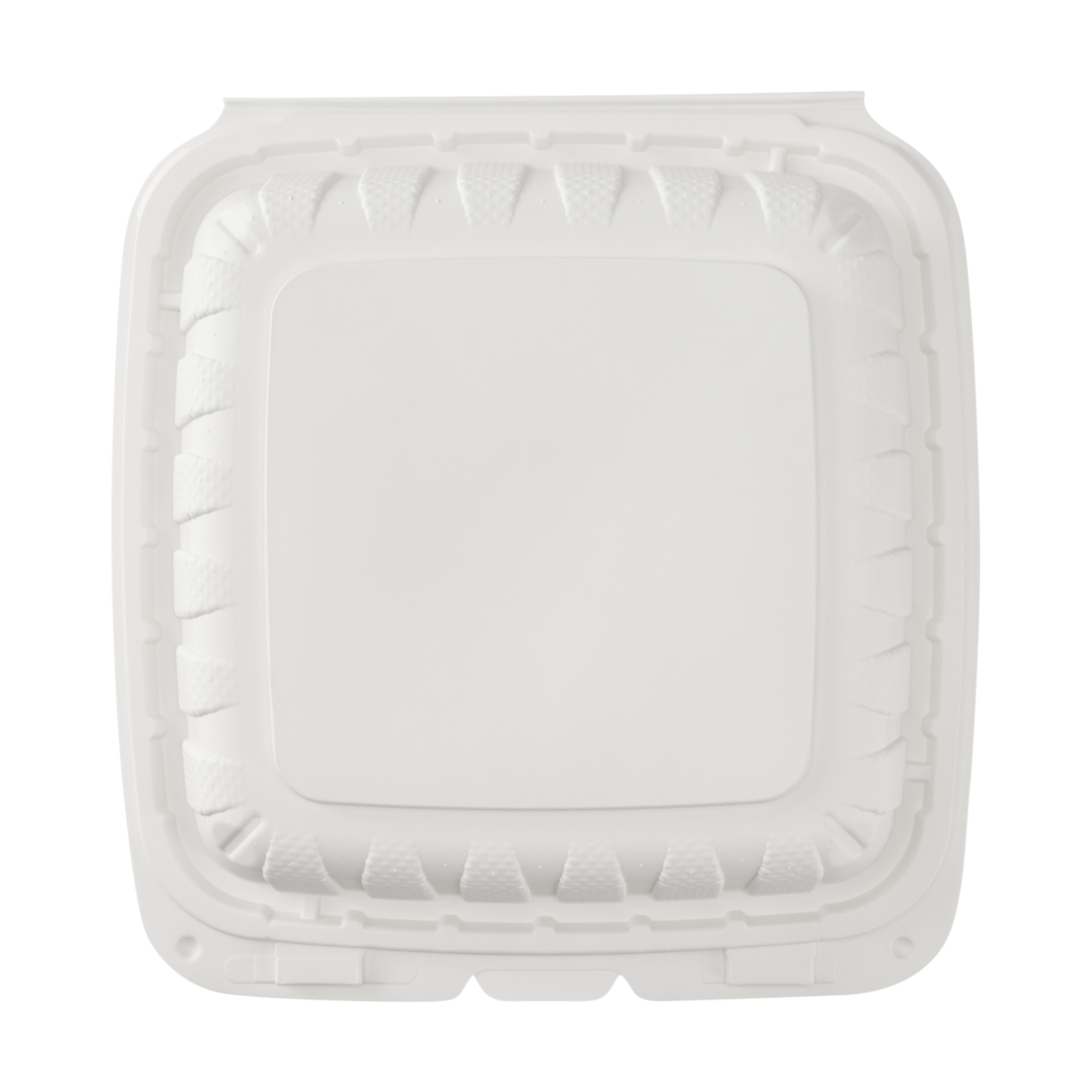 Large White Takeout Boxes - 8"x8" Mineral Filled Hinged Food Containers- Karat Earth 200 ct-Karat