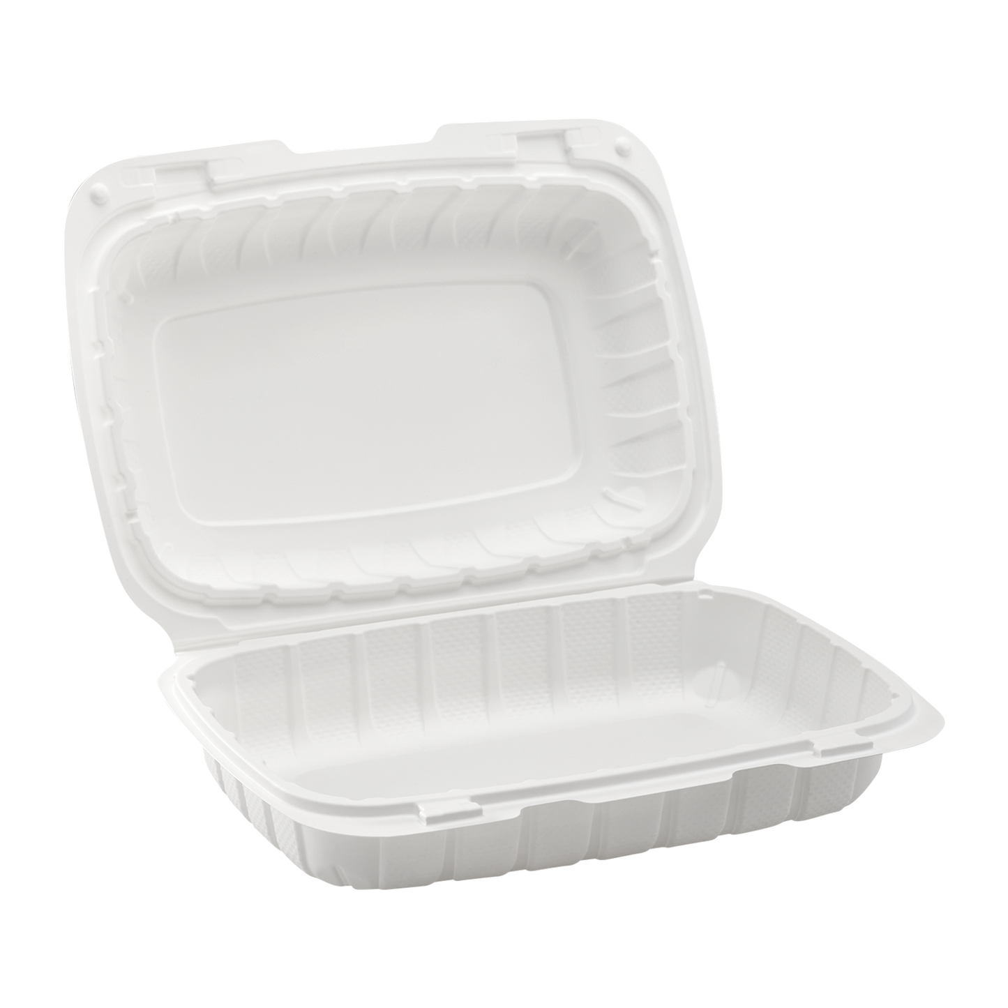 Medium White Takeout Boxes - 9"x6" Mineral Filled Hinged Food Containers- Karat Earth - White- 250 ct-Karat