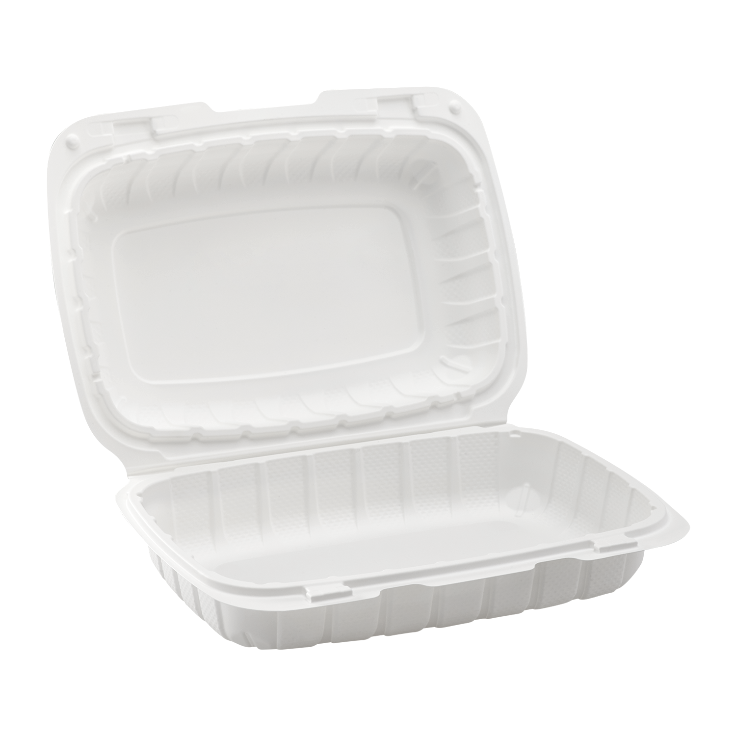 Medium White Takeout Boxes - 9"x6" Mineral Filled Hinged Food Containers- Karat Earth - White- 250 ct-Karat